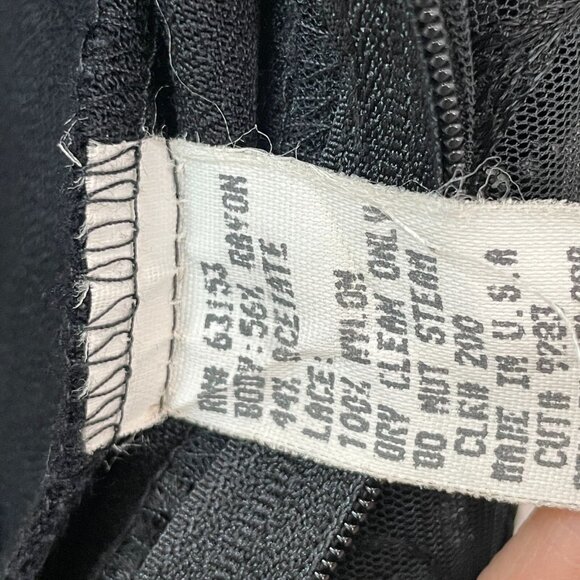 Vintage CDC Womens 4 Black Maxi Dress Short Sleeve Embroidered Bodice Babydoll - Picture 4 of 16